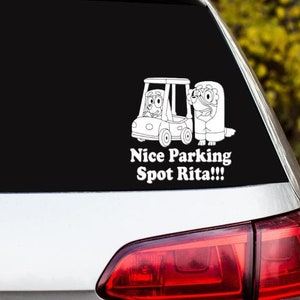 Nice Parking Spot Rita-Bluey-Car Decal-Vinyl-Easy to Apply-Disney-Holographic