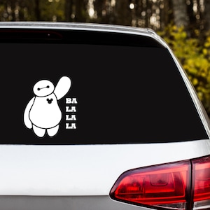 Baymax Ba La La, Car Decal, Vinyl, Easy to Apply, Disney, Big Hero Six
