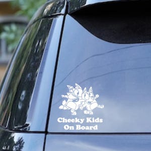 Kids On Board, Bluey, Car Decal, Vinyl, Easy to Apply, Little ones on Board, Disney