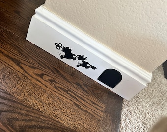 Jaq and Gus Mouse Baseboard Decal: Disney-Inspired Kids Room Decor and Easy to Apply