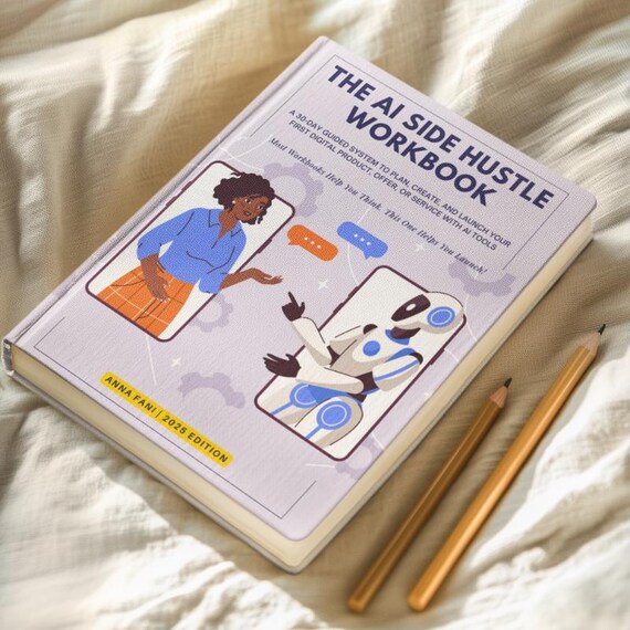 AI Side Hustle Workbook | 30-Day Launch Planner for Creators, Solopreneurs & Freelancers | Paperback, Undated, Print-Friendly