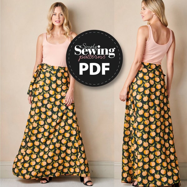 PDF Patron de couture de jupe portefeuille, jupe longue, jupe midi, magazine Simply Sewing, patron de jupe d'été