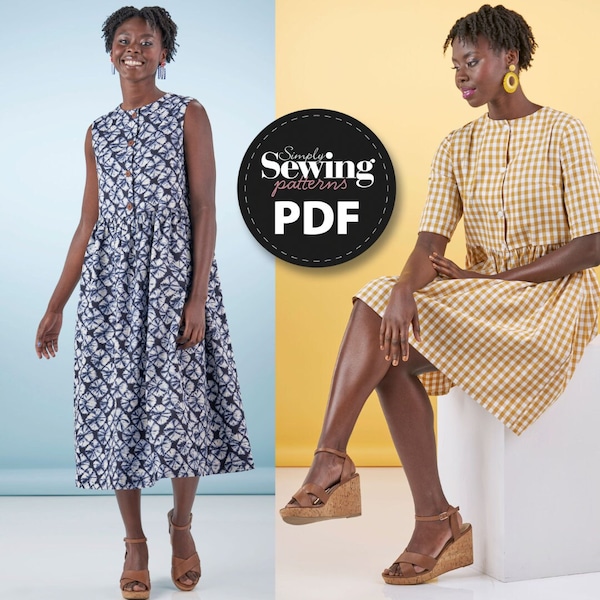 PDF Dress, Solana Dress, Sewing Pattern, Special Occasion Dress, Digital Sewing Pattern, Summer Dress, Wedding Guest, Beginner Sewing
