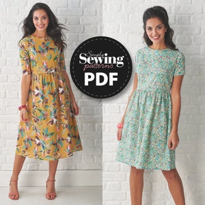 PDF Summer Dress Pattern, Liberty Dress, Fitted Dress, Simply Sewing Magazine