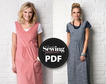 PDF Pinafore Dress with Pockets Pattern, Emma Pinafore, Simply Sewing Magazine, Dressmaking PDF Pattern