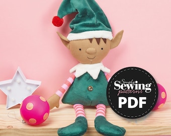 Elf Toy Pattern, Christmas Elf, Print PDF Pattern, Toy Sewing Pattern, Instant Download, Plushie, Christmas Toy, Sewing Pattern, Toy Making