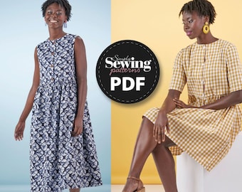 PDF Dress, Solana Dress, Sewing Pattern, Special Occasion Dress, Digital Sewing Pattern, Summer Dress, Wedding Guest, Beginner Sewing