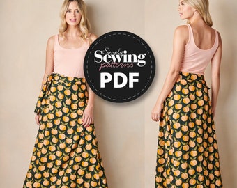 PDF Wrap Skirt Sewing Pattern, Maxi Skirt, Midi Skirt, Simply Sewing Magazine, Summer Skirt Pattern