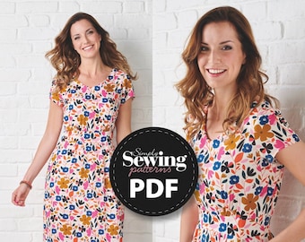PDF Midi Dress, The Amelia Dress, Spring/Summer Dress, Dress Pattern, Simply Sewing, Pocket Dress
