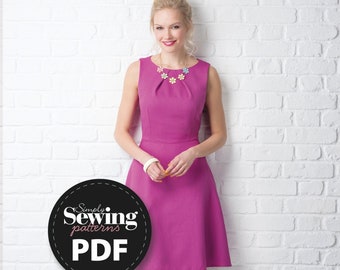 PDF Fit and Flare Dress Pattern, The Daisy Dress, Simply Sewing Magazine, 50s Dress, Digital Pattern