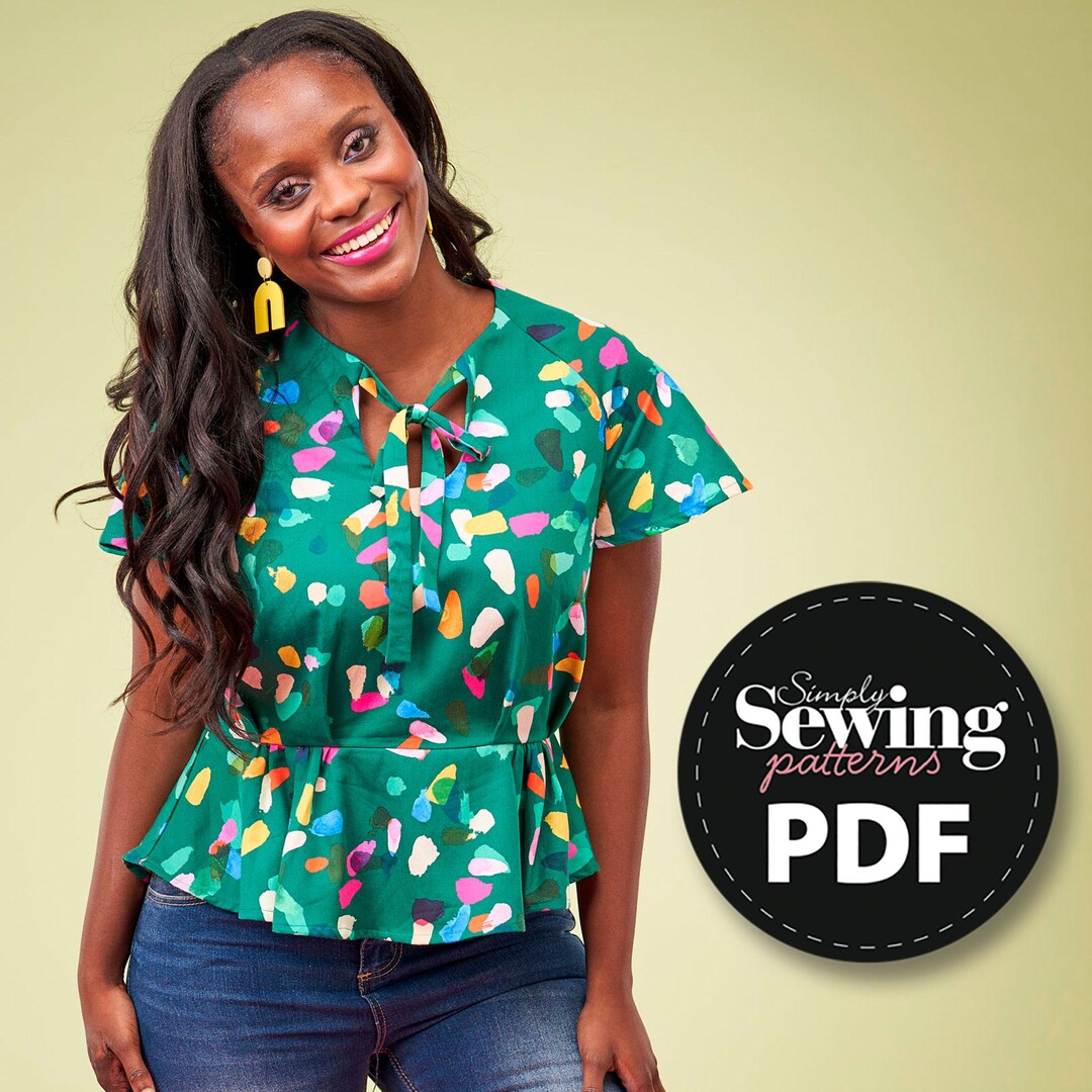 PDF Top Pattern, Peplum Top, Sewing Pattern, Party Top, Digital Sewing ...
