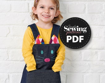 PDF Girl's Pinafore Dress Pattern, Kitty Dress, Simply Sewing Magazine, Dungaree Dress