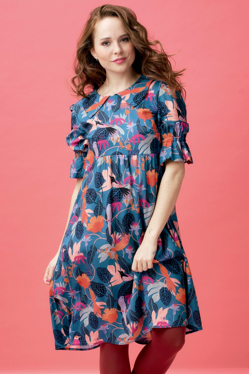 SARAH LOUISE - Peter Pan Collar Smock Dress - Lemon main image 0