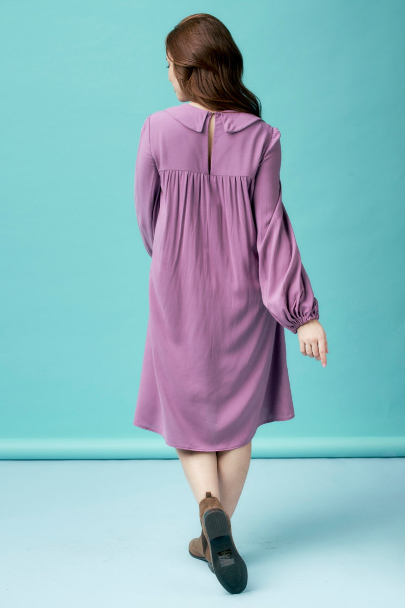 Babyhug Corduroy Woven Full Sleeves Frock with Peter Pan Collar Smock Detailing Polka Dot & Leave Print - Mint & White