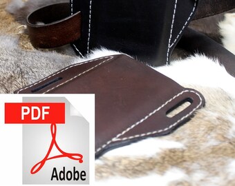 Leder Handytasche Schnittmuster: 4 Größen (PDF Schnittmuster)