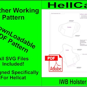 Springfield Armory Hellcat IWB Leatherworking Pattern. Make your own leather  Inside the Waist Band Holster for your Hellcat. With SVG Files