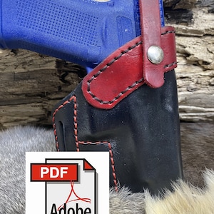 Motif étui en cuir pour Glock 48.  Faites votre propre étui en cuir pour votre Glock 48 Tous les fichiers SVG inclus.
