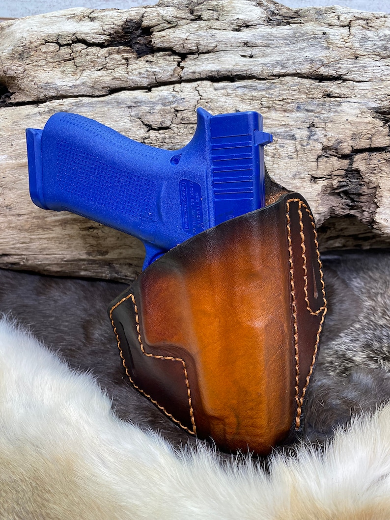 Glock 48 OWB Leather Holster OWB Pancake style Holster for Etsy
