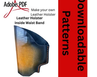 IWB Leather Holster for Glock 19/23/32 Leather Pattern PDF and SVG Files