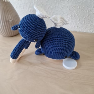 Music Box Dolphin Wish Melody Amigurumi Handmade Crochet Mobile Baby Rattle