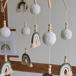 Baby mobile hanging mobile baby room decoration handmade rainbow pendant macrame fancy room hanging decoration macrame mobile baby rainbow