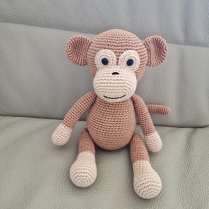 Music box, monkey, amigurumi, custom melody, crocheted music box, handmade
