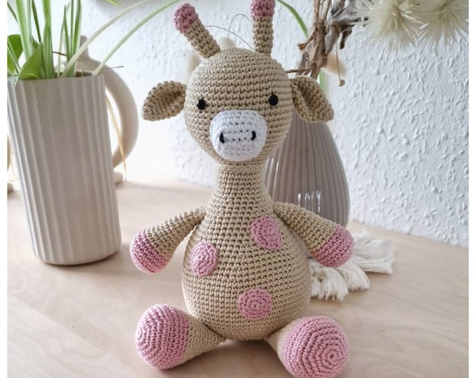Featured listing image: Musical Giraffe Crochet Toy with Choice of Melody - Gifts for Newborns - Amigurumi