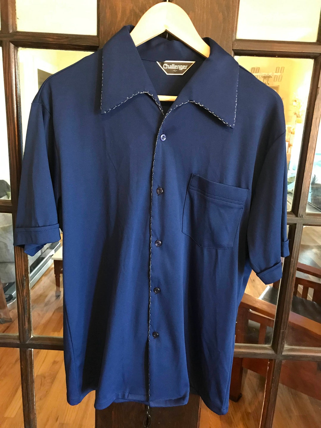 Vintage 70s Men's Knit Button Down by Challenger Etsy