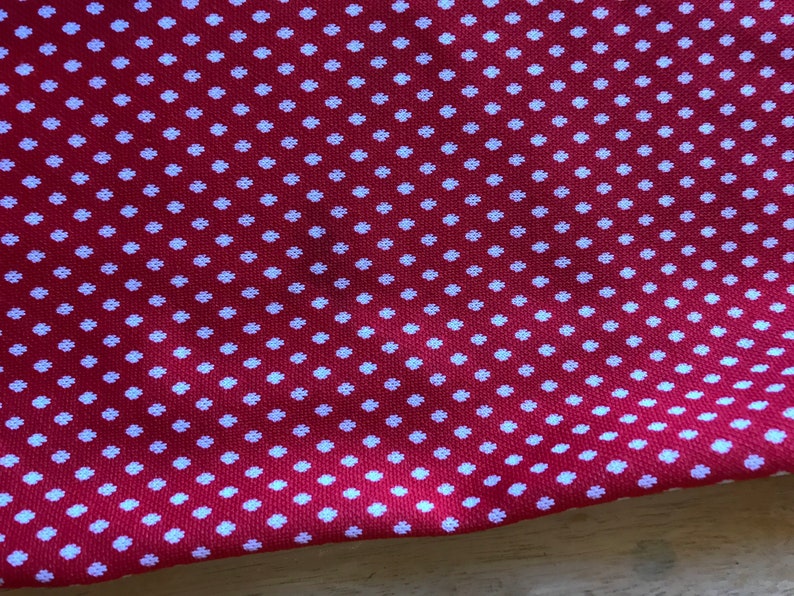 Vintage Red Polka Dot Top, Knit Polyester, Handmade image 5