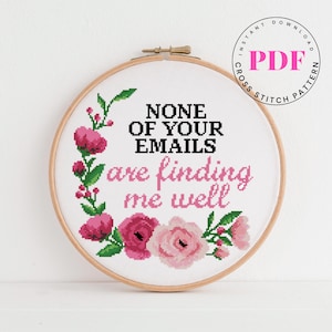 Grappig kruissteekpatroon Sarcastische gezegden kruissteekontwerp eenvoudige kruissteek Digitaal formaat - pdf