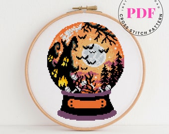 Halloween cross stitch pattern easy cross stitch design spooky cross stitch chart DIY Digital Format - PDF