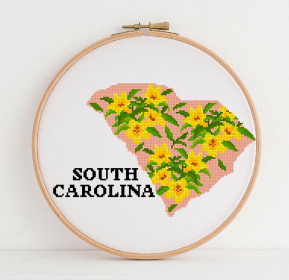 South Carolina State Cross Stitch pattern floral cross stitch Etsy