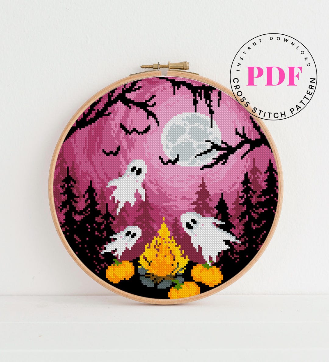 Ghosts Cross Stitch Pattern Gothic , Spooky , Creepy , Easy Cross ...