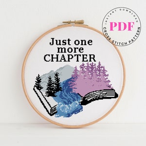 Quote cross stitch pattern nature counted cross stitch chart mountain forest Instant Download PDF