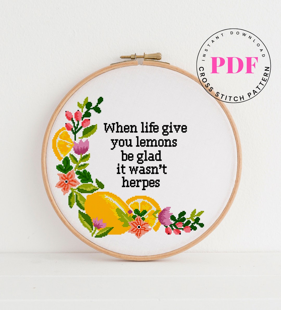 When Life Give You Lemons Be Glad It Wasn't Herpes Funny Etsy
