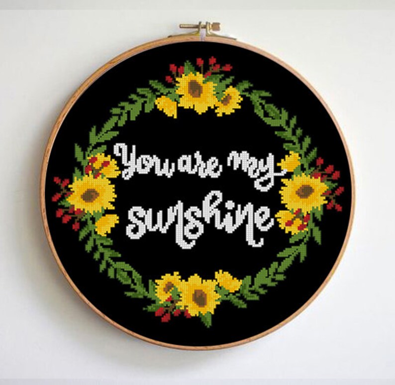 You are my sunshine cross stitch pattern modern embroidery | Etsy