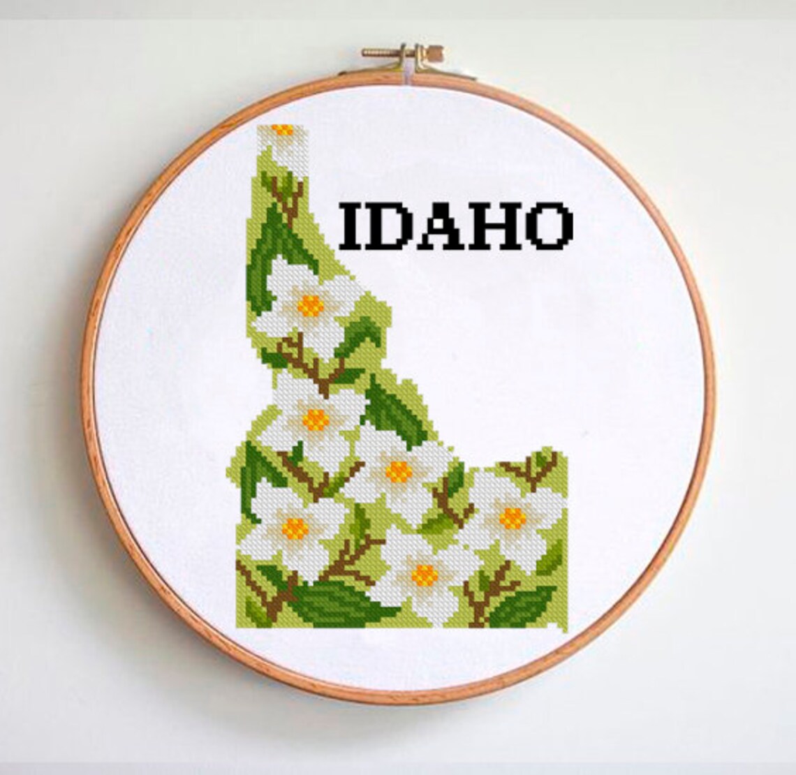 Idaho USA state Modern Cross Stitch Pattern Floral counted Etsy