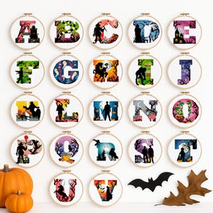 Spooky Alphabet Cross Stitch Pattern: Halloween Gothic Font (PDF Pattern