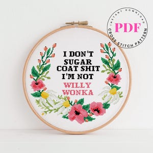 I don't sugar coat shit grappig kruissteekpatroon eenvoudig kruissteekpatroon eenvoudig kruissteektabel Digitaal formaat - pdf