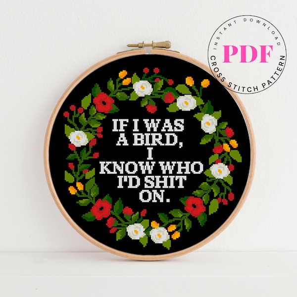 Funny cross stitch pattern Subversive cross stitch pattern Funny quote Cross Stitch Pattern - Digital Format - PDF