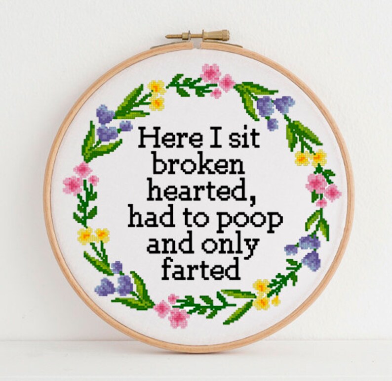 Funny Cross Stitch Pattern Bathroom Cross Stitch Design Toilet Etsy