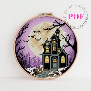 Halloween-kruissteekpatroon spookachtig kruissteekpatroon horror Digitaal formaat - pdf
