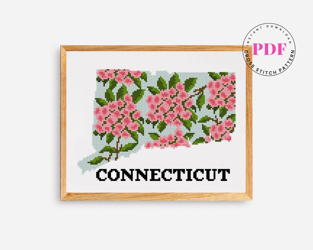 Connecticut Counted Cross Stitch Pattern Flower Cross Stitch Etsy