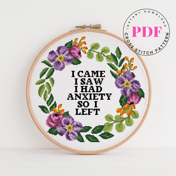 Funny cross stitch pattern quote cross stitch pattern Digital Format - PDF