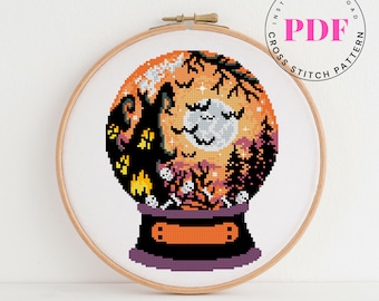 Halloween cross stitch pattern easy cross stitch design spooky cross stitch chart DIY Digital Format - PDF