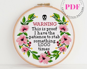 Funny Counted Cross Stitch Pattern Subversive Cross Stitch Digital Format PDF