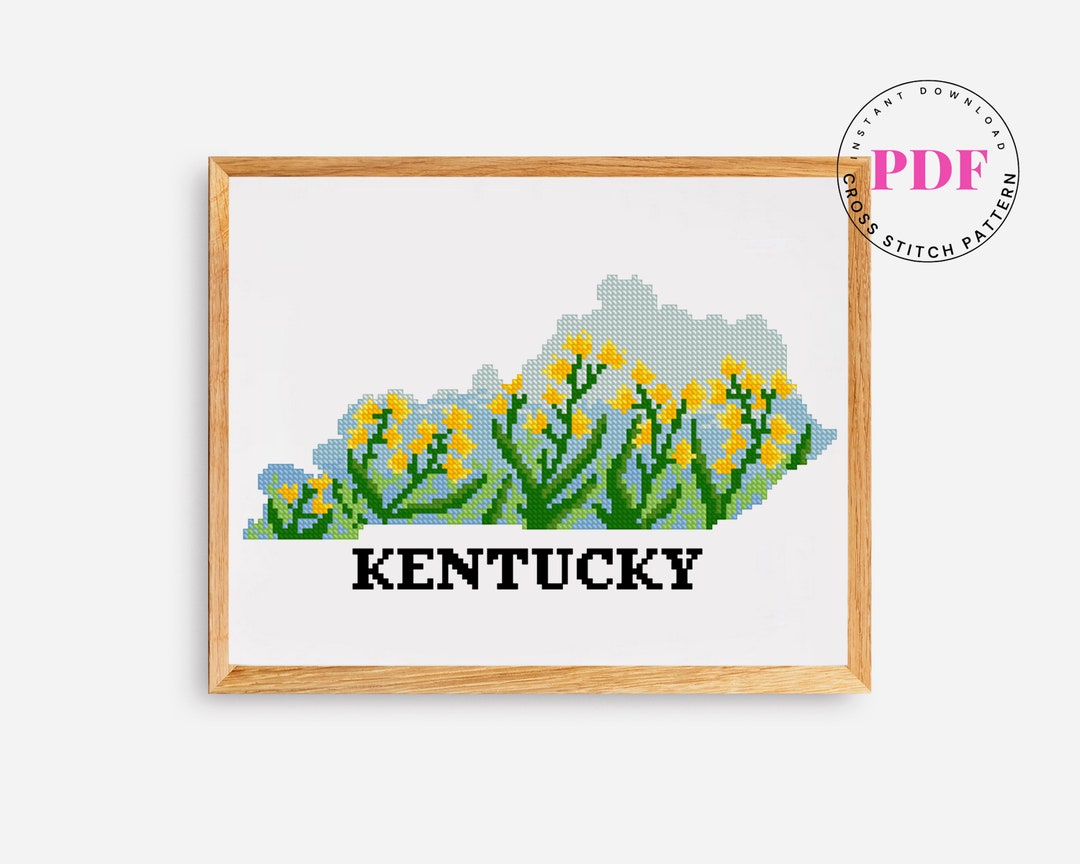 Kentucky Cross Stitch Pattern Flower Cross Stitch Pattern Easy Cross