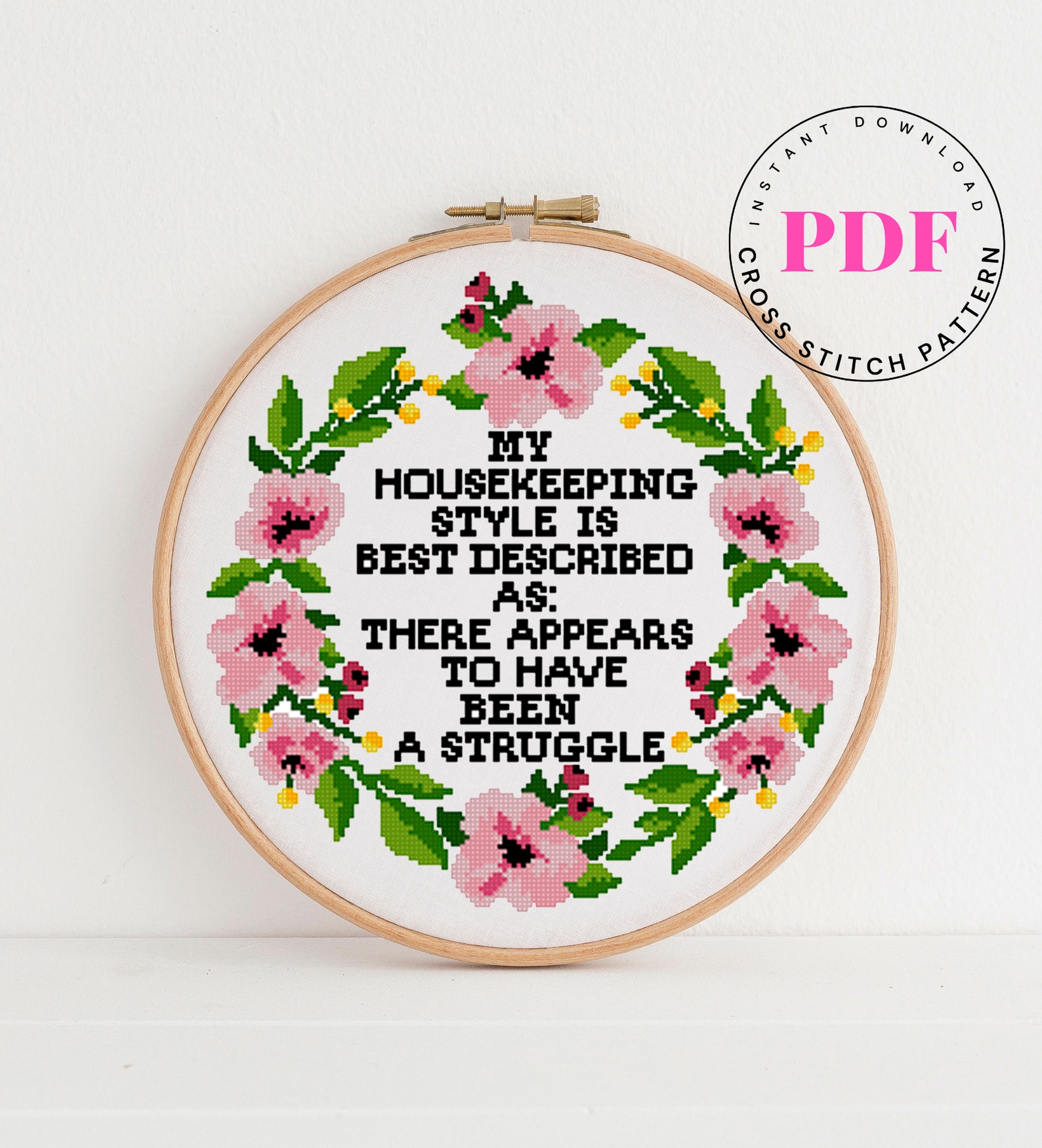 My Housekeeping Style is Best Described Funny Cross Stitch Etsy