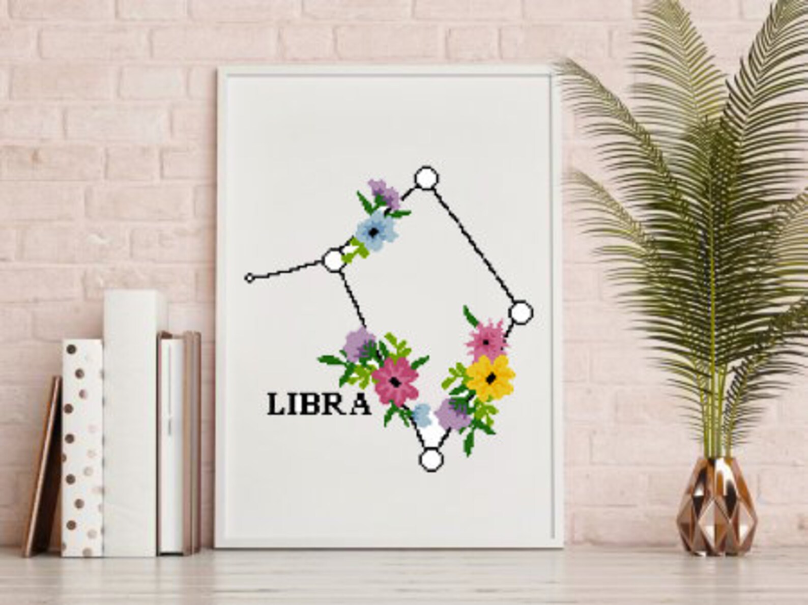 Libra zodiac cross stitch pattern horoscope cross stitch