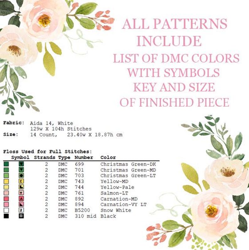 South Dakota Cross Stitch Pattern Flowers Nature USA Cross Stitch Design Digital Format PDF Etsy